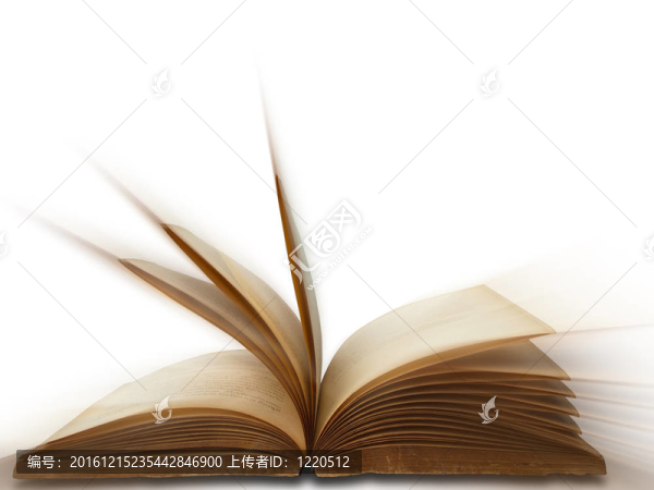 打開白色背景的舊書