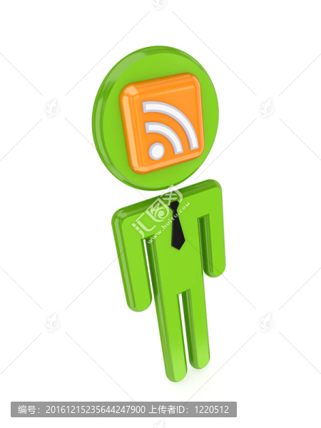 表面上的標志RSS,3D小的人。