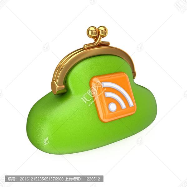 RSS標志綠色錢包。