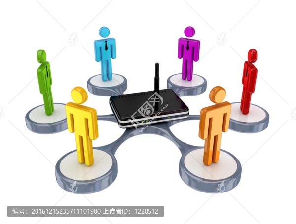 豐富多彩的3D小周圍的路由器。