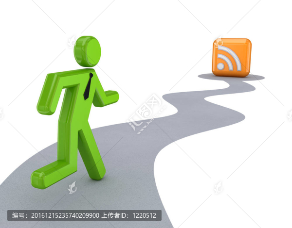 3D小人和RSS的象征。