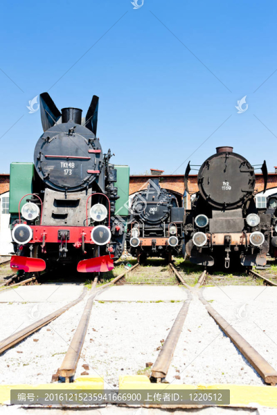 在鐵路博物館的蒸汽機車；Jaworzyna,Slaska；西里西亞；波蘭