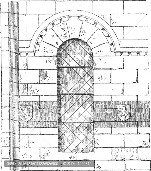 Franchesse奧弗涅教堂的Apse；法國(guó)；復(fù)古雕刻