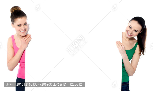 美女拿著空白白板