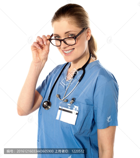 快樂(lè)微笑年輕女醫(yī)生肖像