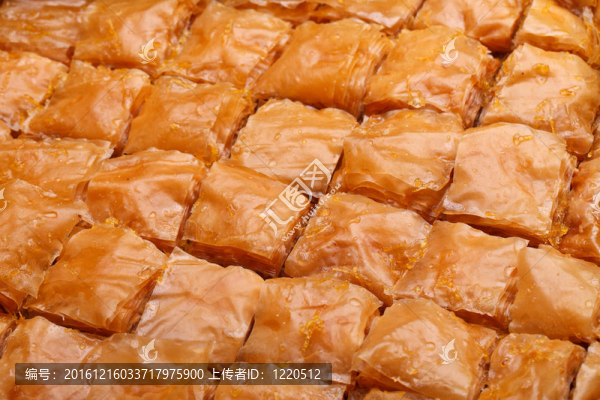 托盤和果仁蜜餅特寫