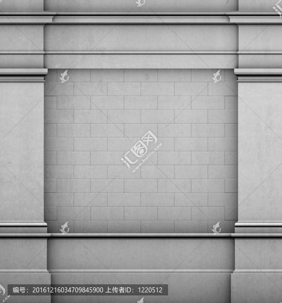 仿古古典建筑希臘羅馬墻渲染