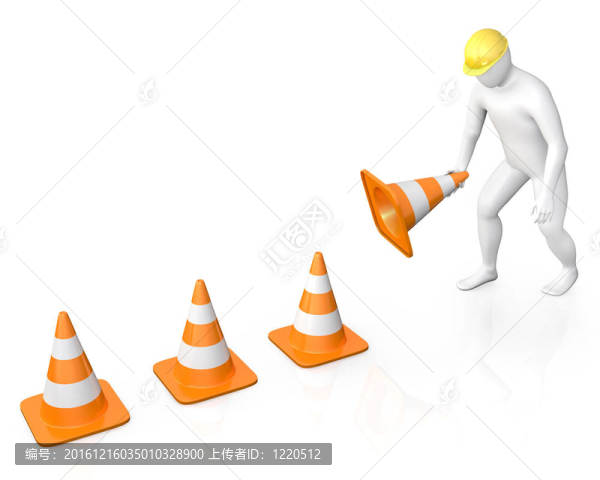 抽象白家伙廣場路錐