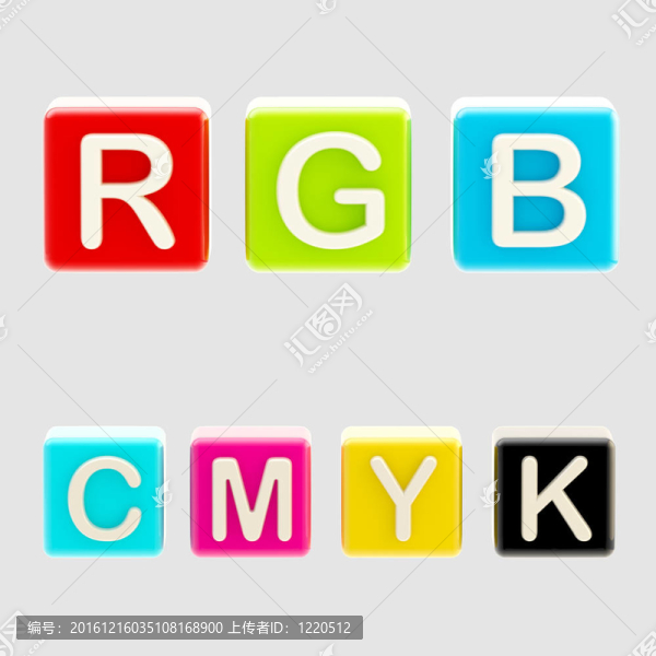 RGB和CMYK符號制成的塊