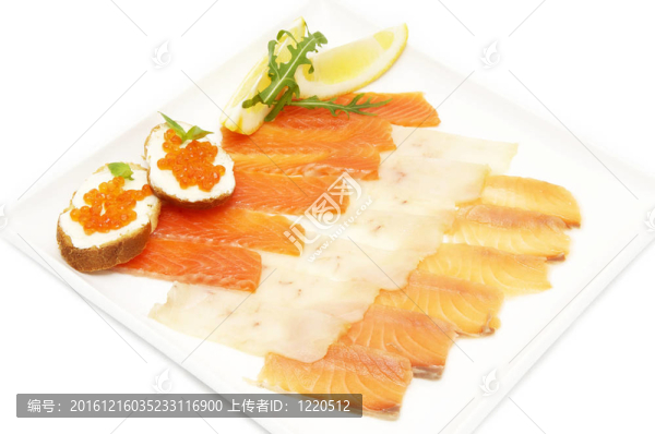 魚和三明治魚子醬