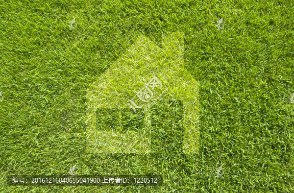 绿色草地上的图标；纹理背景
