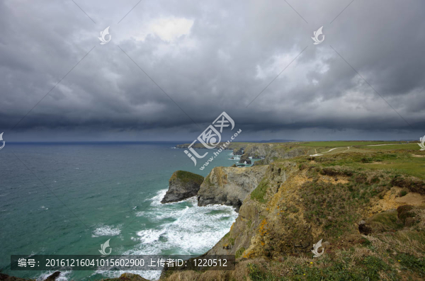Bedruthan的腳步；Newquay；康沃爾。