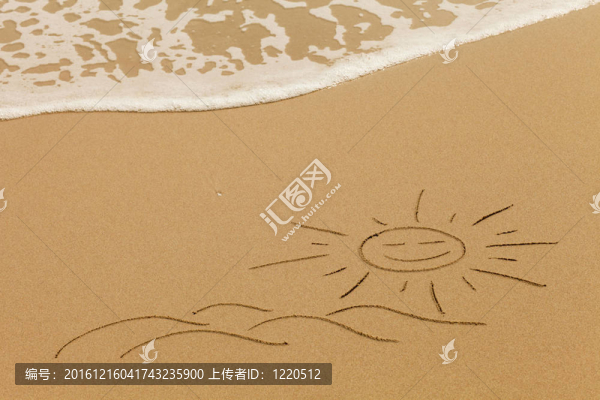 在沙子里畫畫