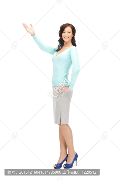 有吸引力的女商人，她的手指