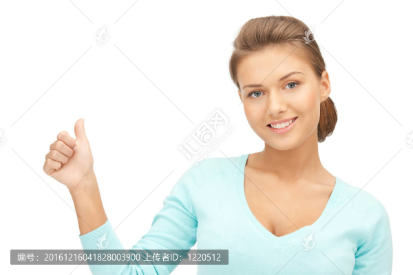 豎起大拇指