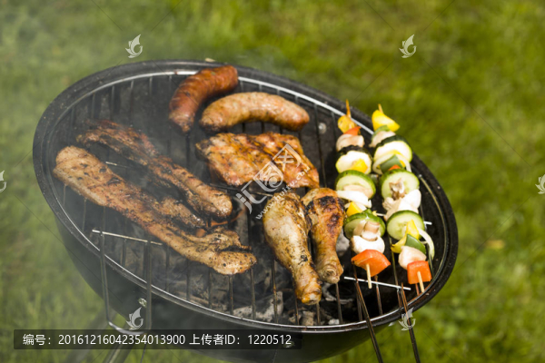 肉類在燒烤的特寫