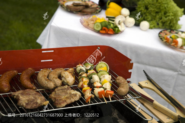 肉類在燒烤的特寫