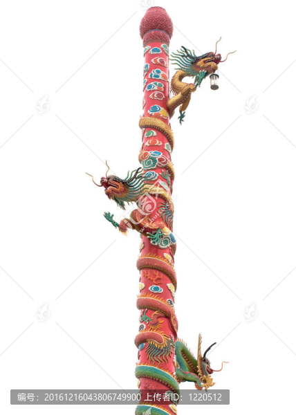 中國式龍雕像；泰國寺廟