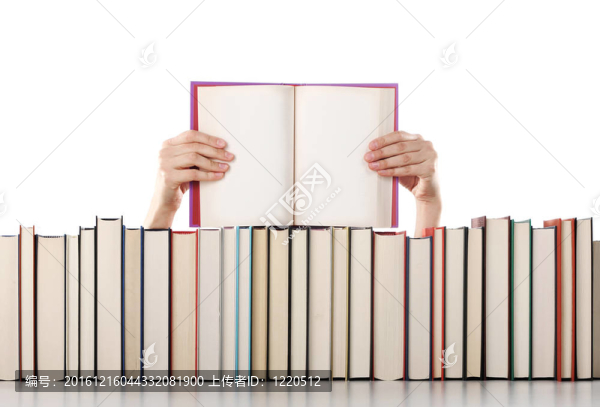 女人手里拿著一本打開的書。每一頁都是空白的