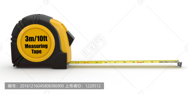 工具.測量白色背景的磁帶