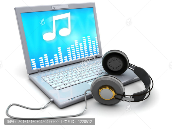 筆記本電腦上的音樂