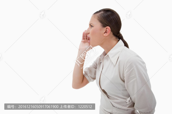 側(cè)視圖一個商人大喊