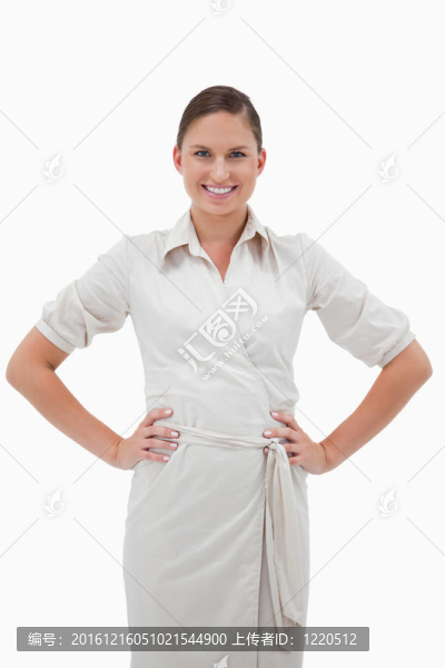 一個(gè)微笑的女商人冒充的肖像