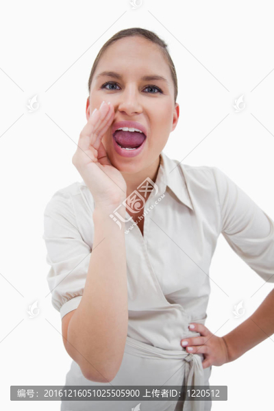 畫像一個商人大喊