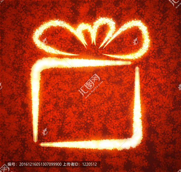 紅色背景禮品盒圣誕插畫