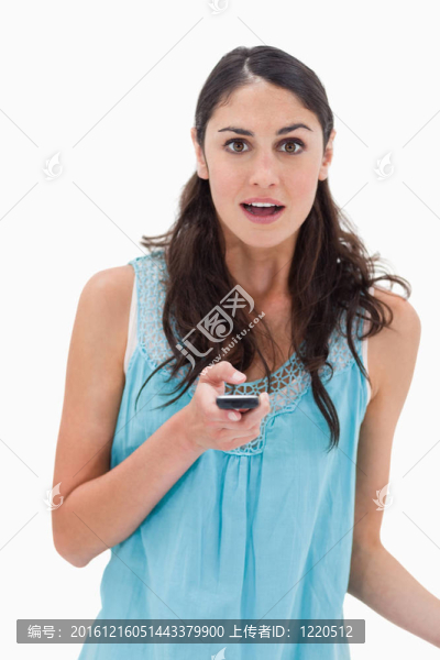 震驚女性閱讀文本信息的肖像