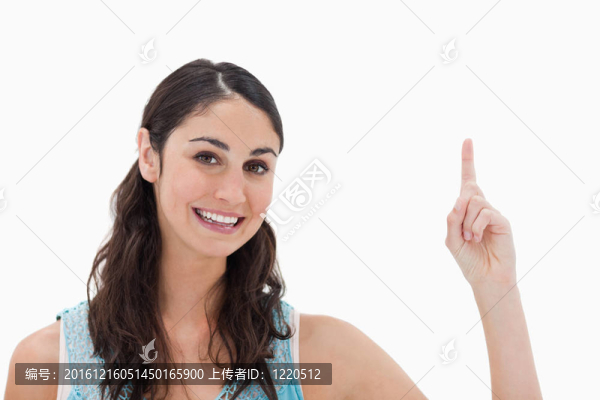 指向復(fù)制空間的女人