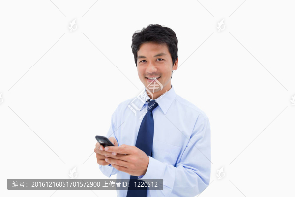 微笑商人發(fā)短信