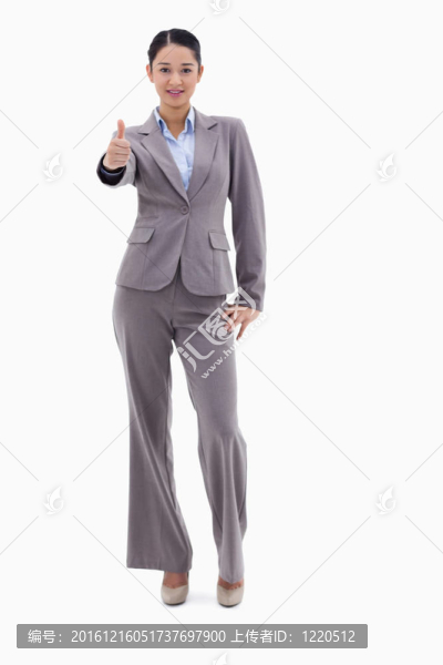 一個商人的畫像擺的大拇指