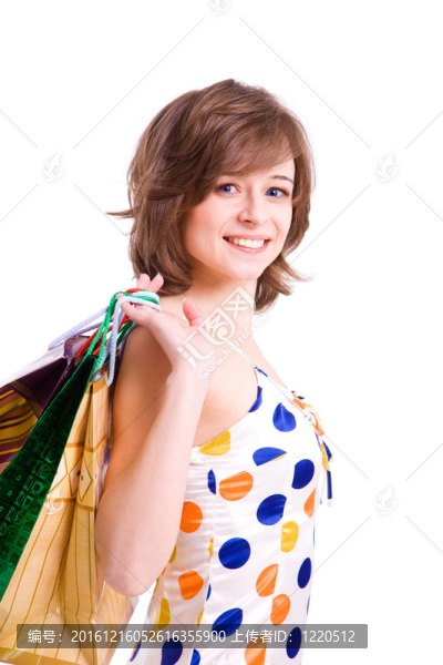 快樂(lè)女孩與購(gòu)買。