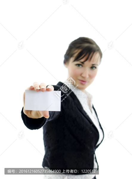 行政婦女用名片或白色標(biāo)志；孤立于白色