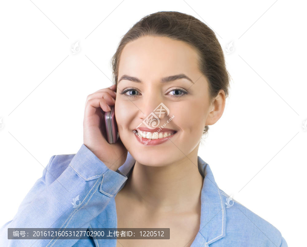 商界婦女在電話上的肖像