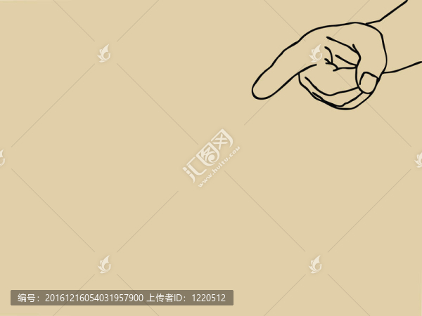 褐色背景的人手；插圖