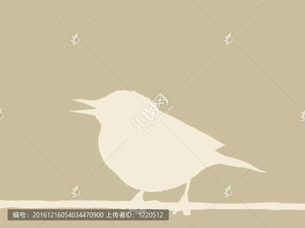 棕色背景枝上的鳥(niǎo)；插圖