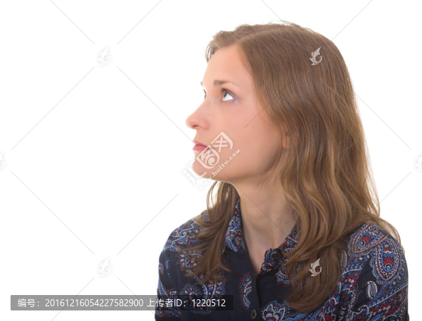 美麗的女人在配置文件-孤立的白色