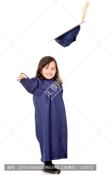 女孩扔學(xué)士帽