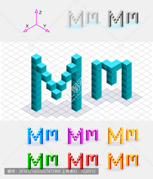 立方體的等距字體