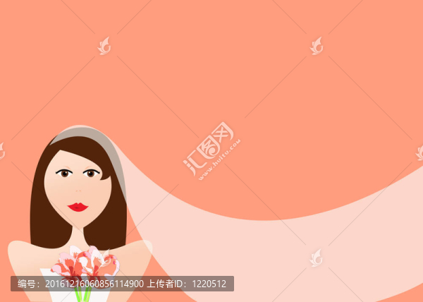 美麗新娘的面紗和花束