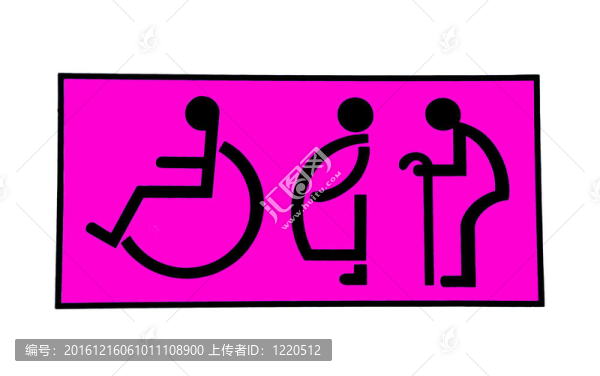 白色背景下洗手間的標志