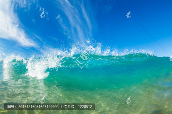 美麗的藍(lán)色波浪