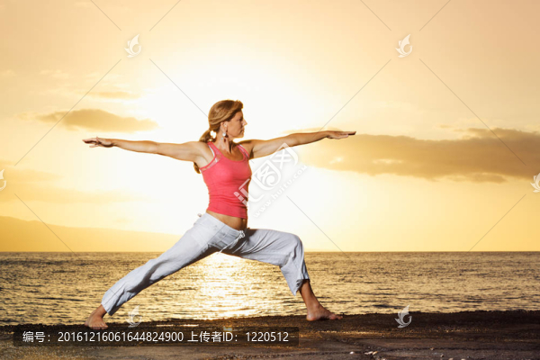 美麗的瑜伽女子在森塞特