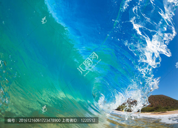 美麗的藍(lán)色波浪