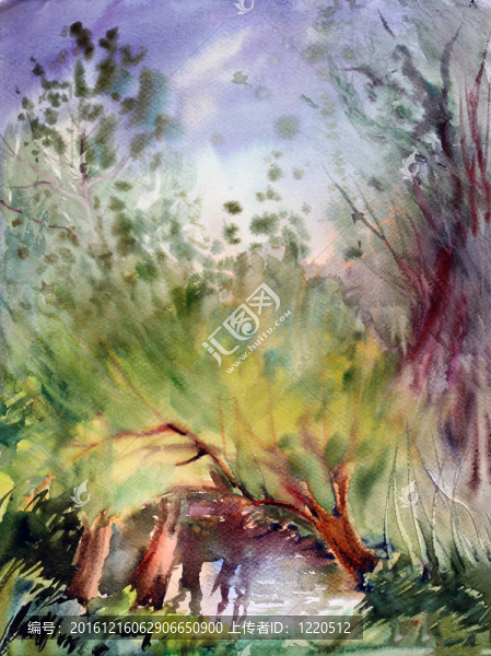 水彩自然風景畫
