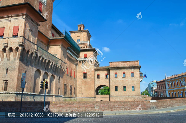 埃斯騰斯城堡。Ferrara。Emilia,Romagna。意大利.