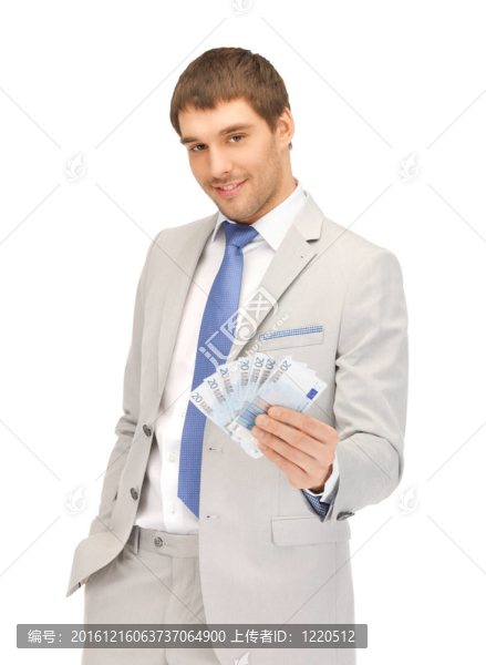 帶歐元現(xiàn)金的帥哥