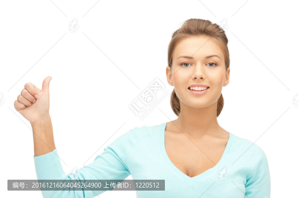 豎起大拇指